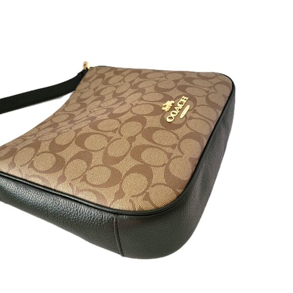 Coach C1649 Signature Ellie File Bag Crossbody Handbag Khaki Black - Picture 6 of 7